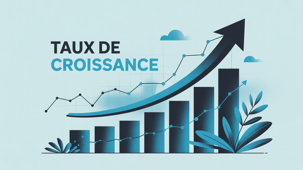 illustration taux de croissance avec courbe ascendante