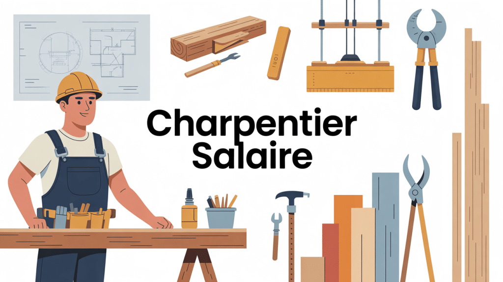 charpentier salaire illustration chantier et outils