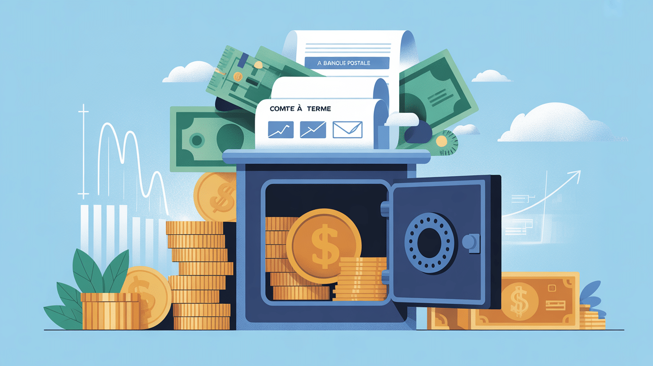 Illustration compte à terme La Banque Postale cohffre-fort et stabilité