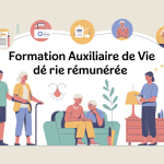 Illustration parcours formation auxiliaire de vie gratuite et rémunérée à domicile