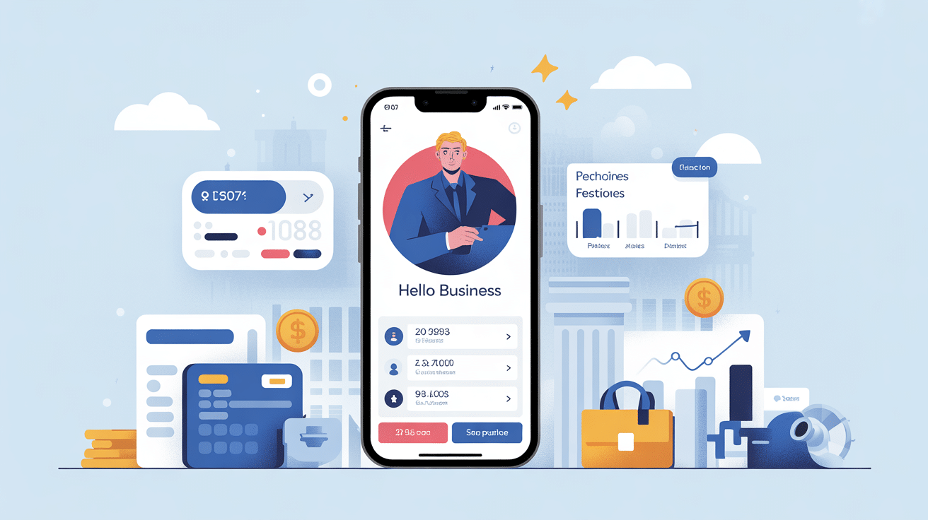 illustration hello business application bancaire pour professionnels