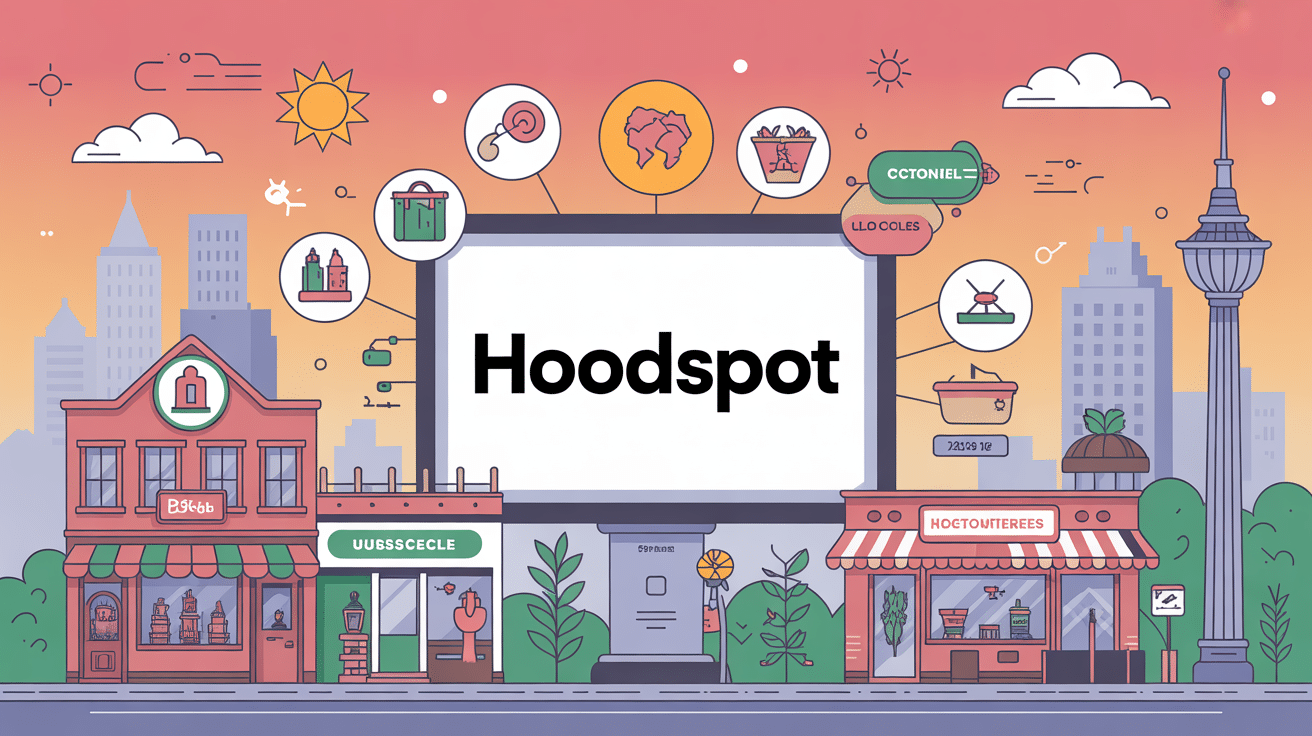 Illustration hoodspot annuaire commerces services