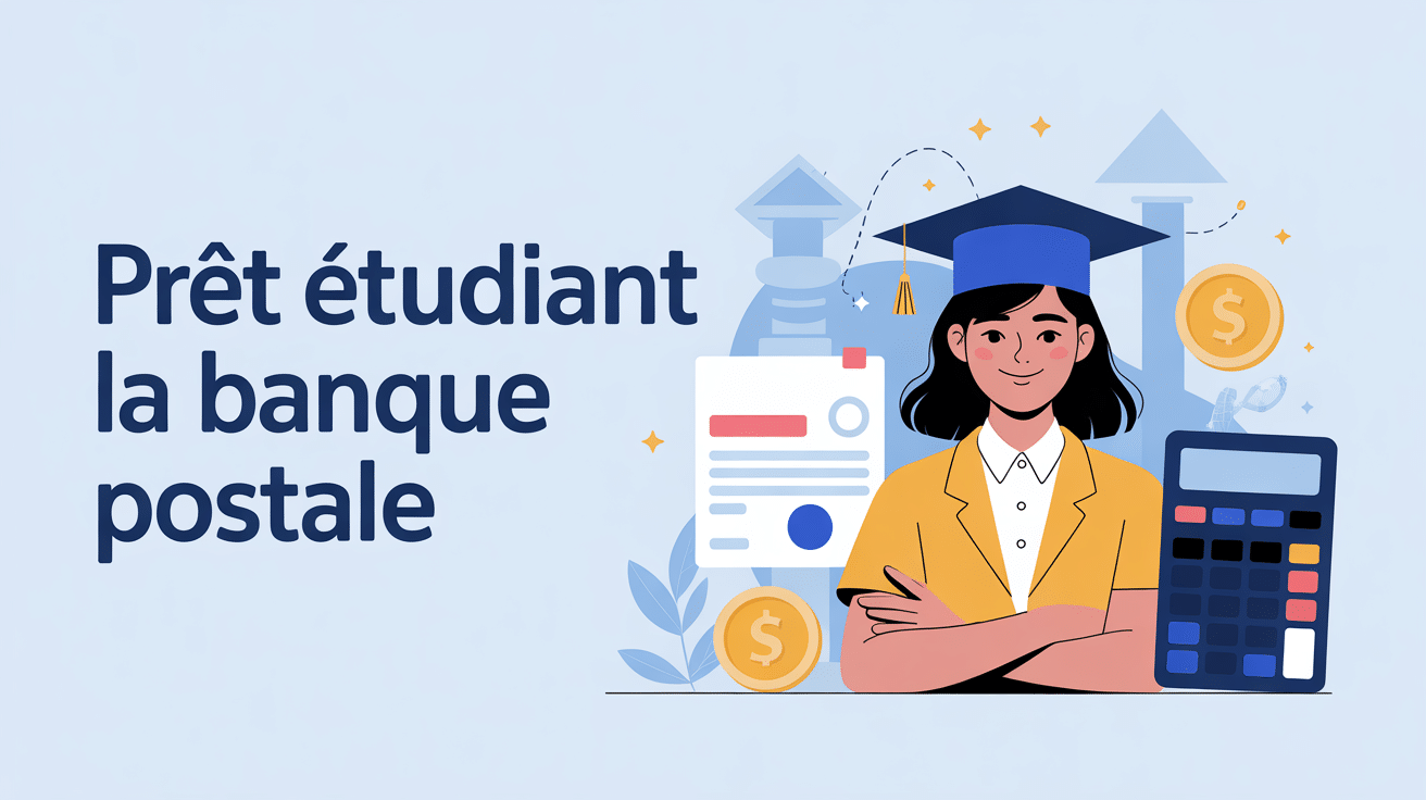 Illustration prêt étudiant La Banque Postale moderne