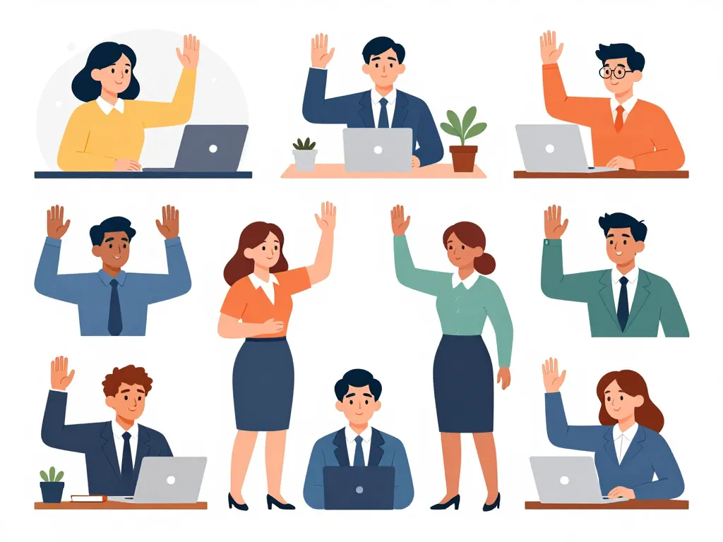 Lever la main en anglais illustration scènes clés