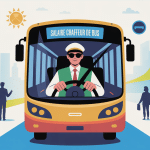 Illustration moderne salaire chauffeur de bus urbain