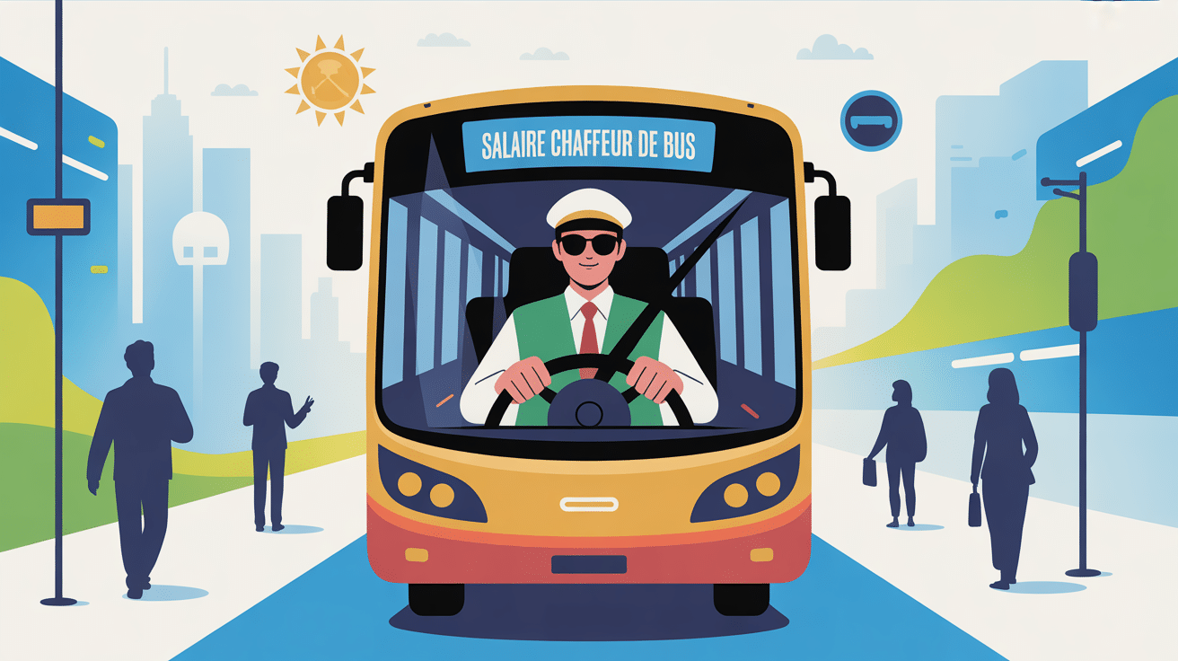 Illustration moderne salaire chauffeur de bus urbain