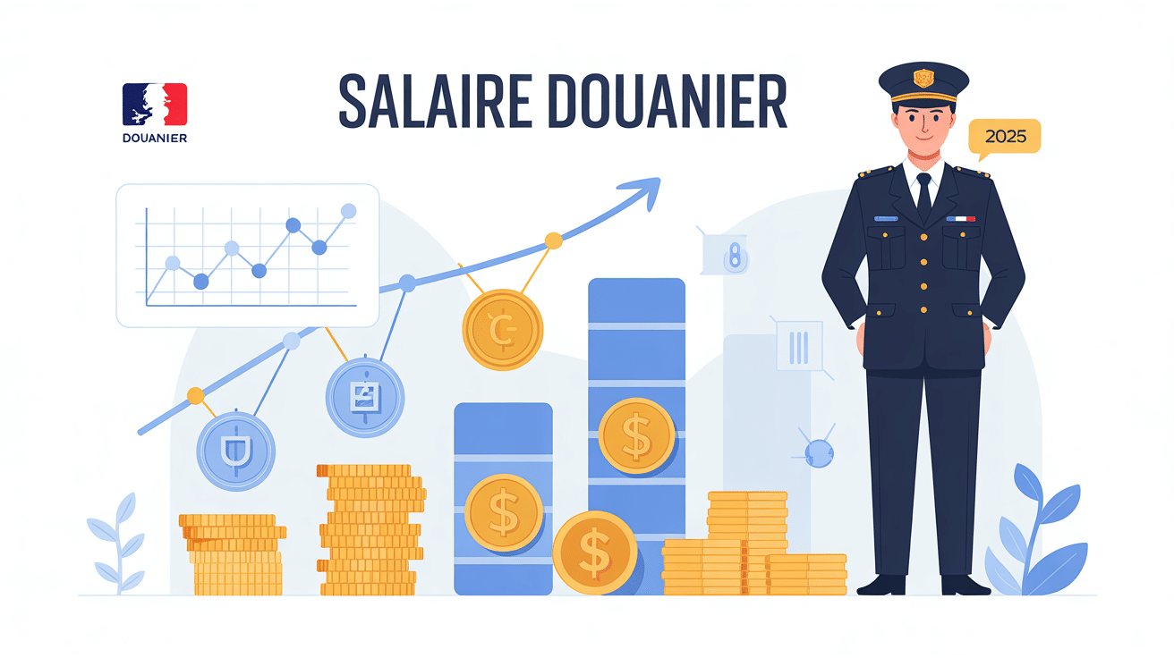 salaire douanier graphique, badges, primes