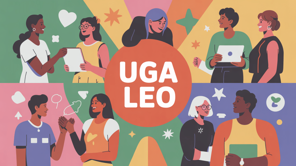 Groupe d'étudiants UGA Uga Leo en discussion vivante