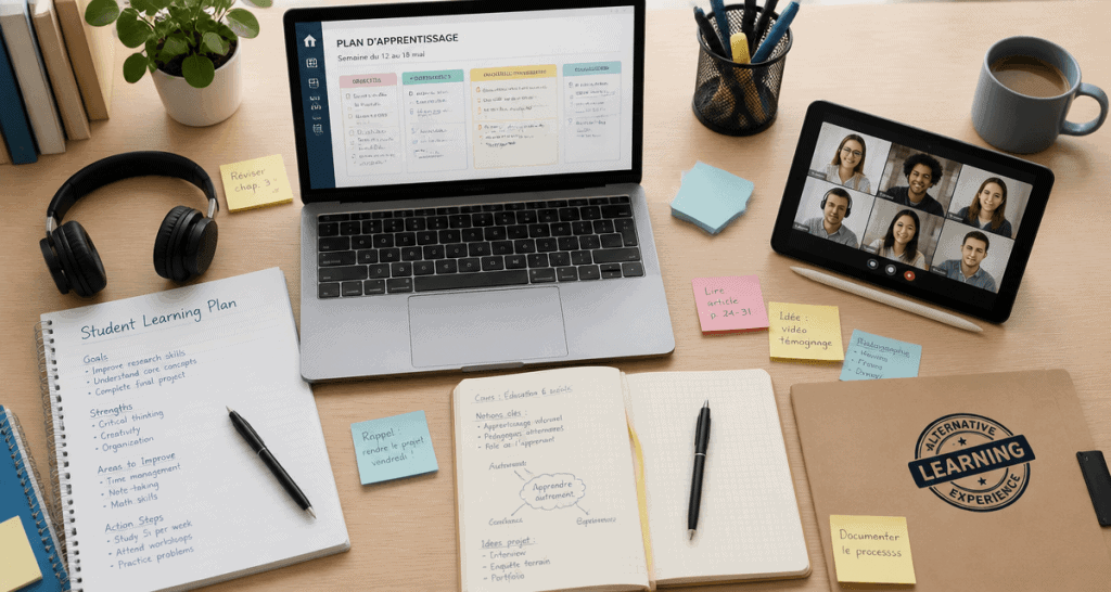 bureau moderne alternative learning experience avec plan d’apprentissage