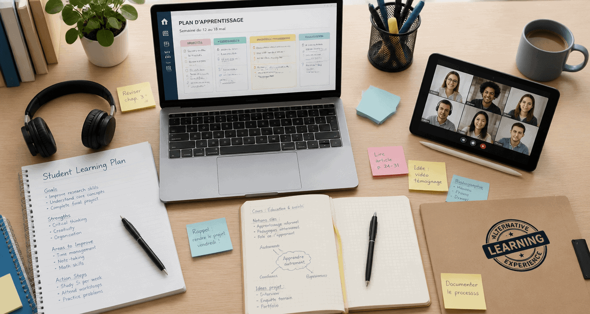 bureau moderne alternative learning experience avec plan d’apprentissage