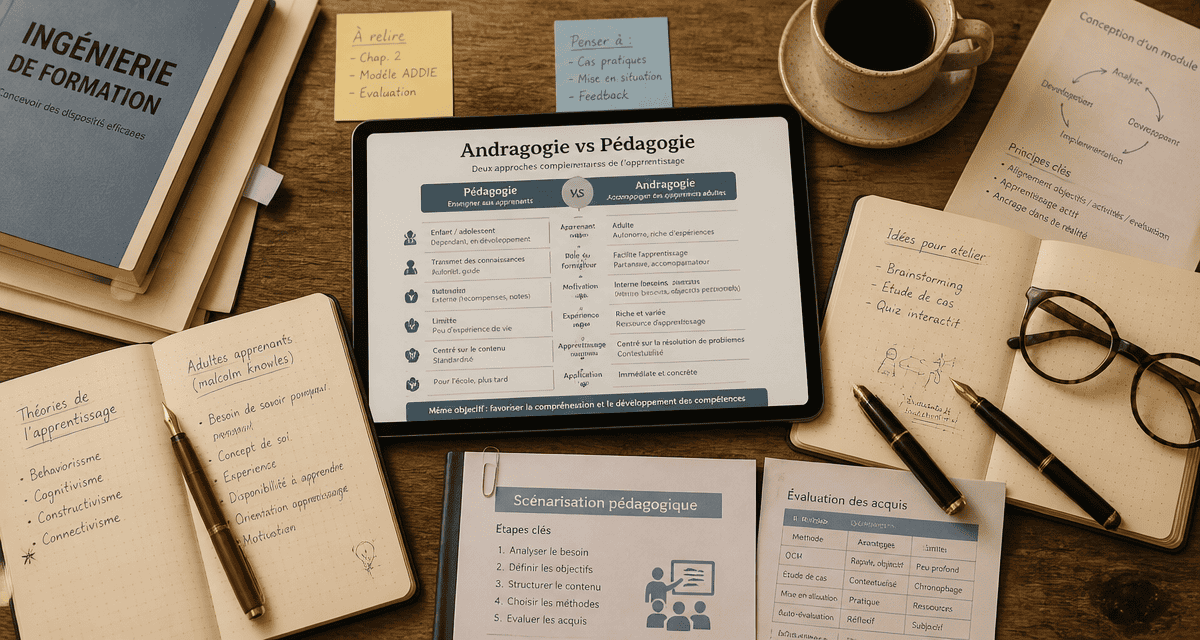 Andragogie def, bureau de formation, infographie