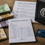 argent liquide chez soi billets et coffre