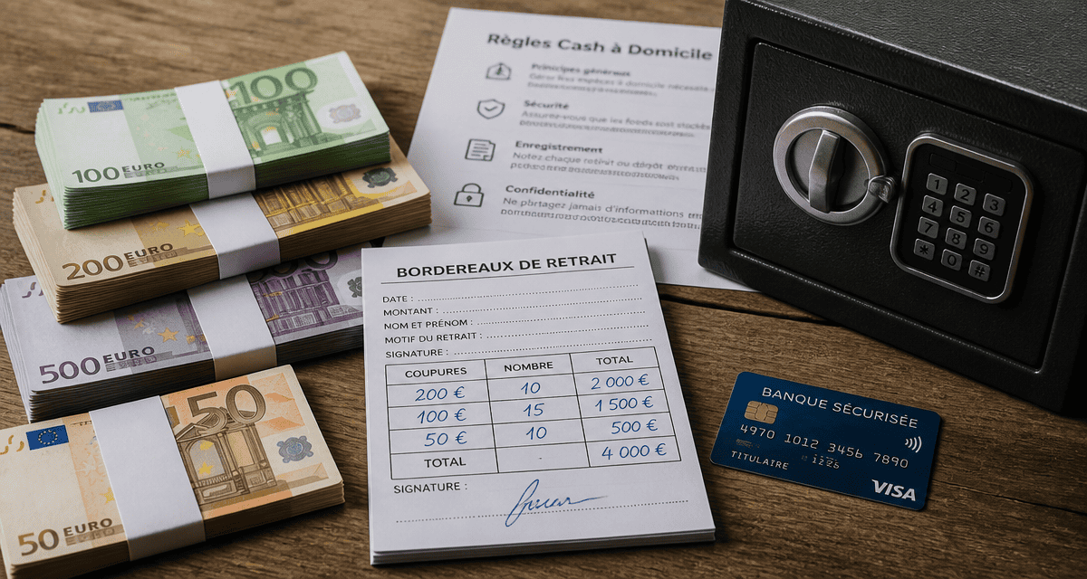 argent liquide chez soi billets et coffre