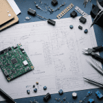 bureau entreprise electronique avec circuits imprimés