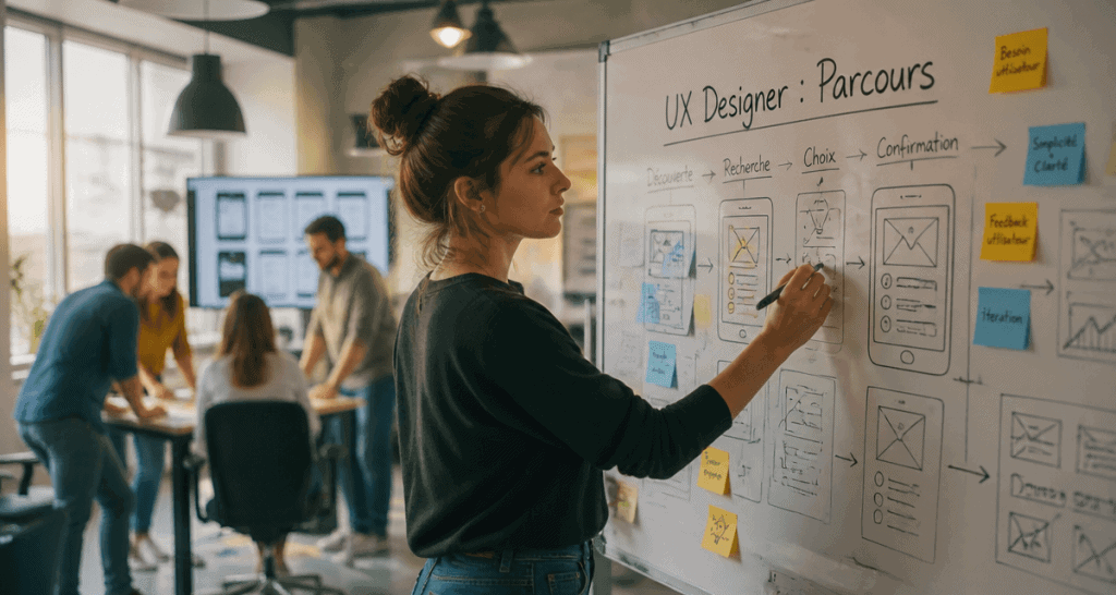 devenir ux designer tableau wireframes open space