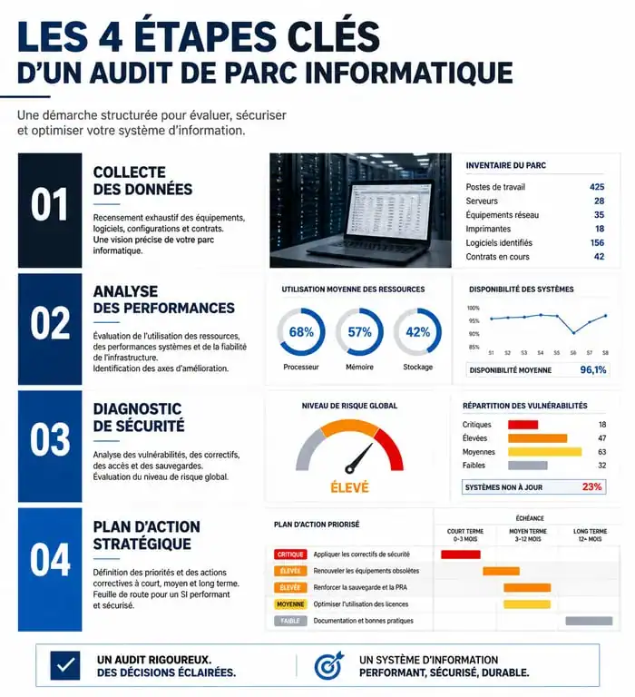 Étapes clés d'un audit de parc informatique pour entreprise