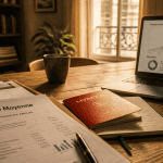 Epargne moyenne en France, salon français, documents et graphique