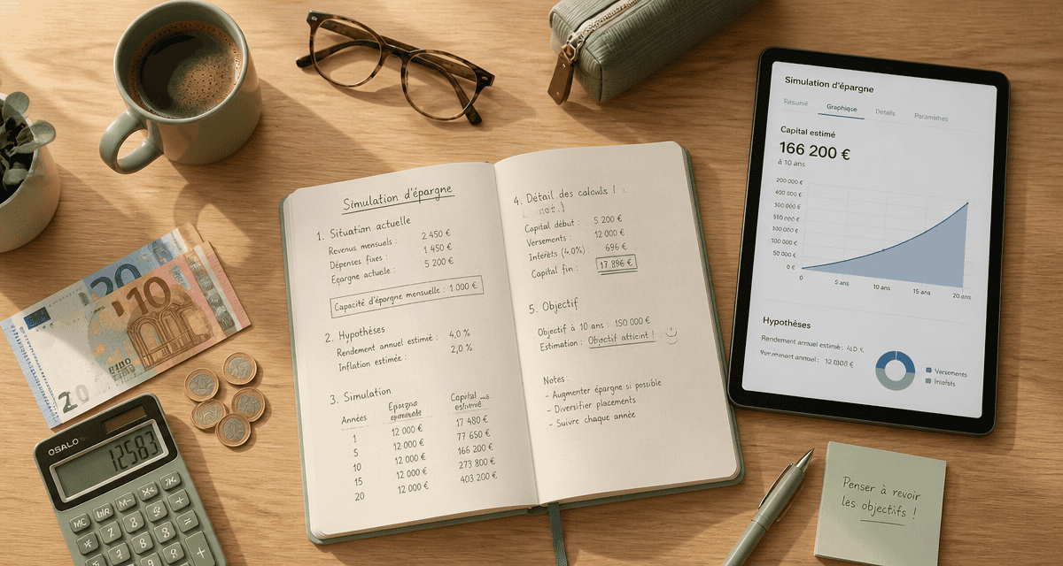 epargne simulation carnet calculatrice graphique