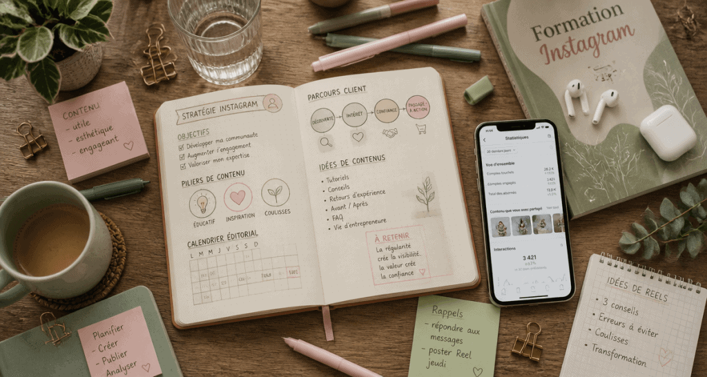 formation instagram bureau créatif carnet smartphone
