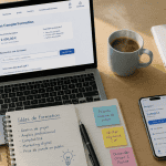 idée formation cpf sur bureau avec ordinateur et dossier