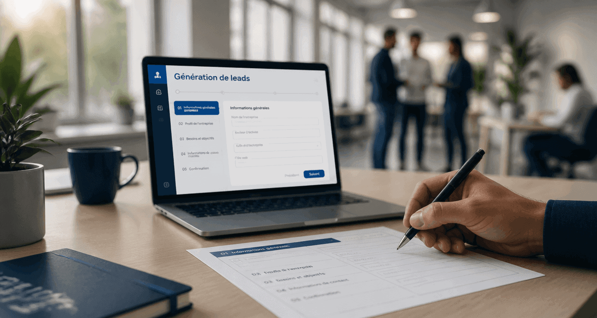 leadgen main remplissant formulaire conversion