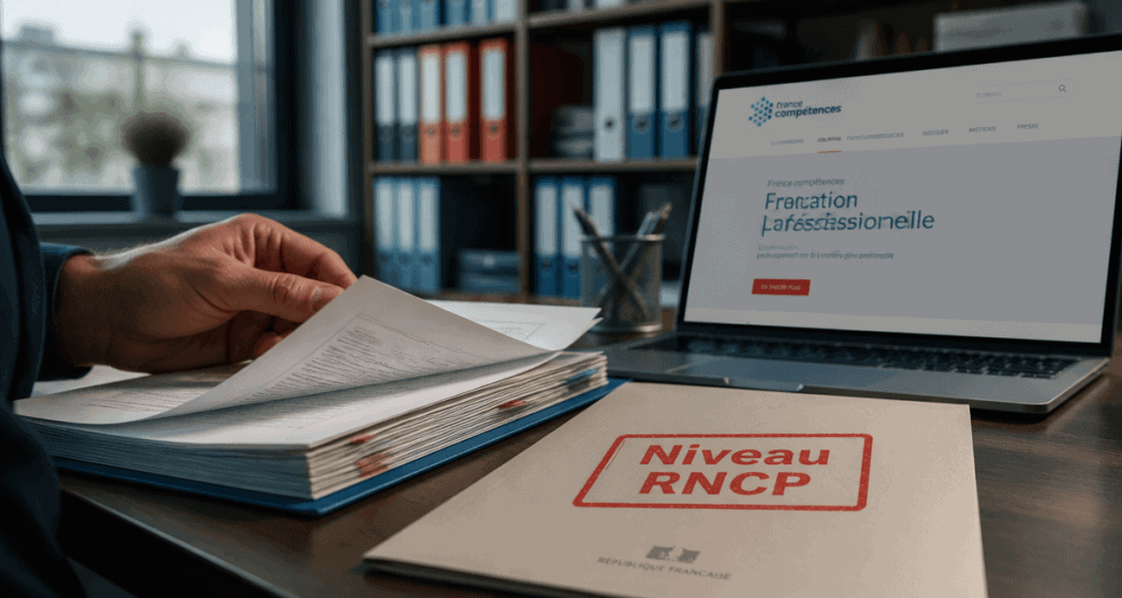 niveau rncp dossier officiel sur bureau