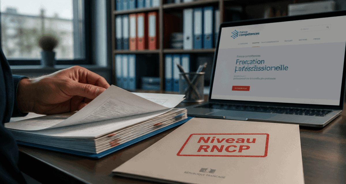 niveau rncp dossier officiel sur bureau