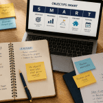 objectifs entretien annuel carnet notes ordinateur
