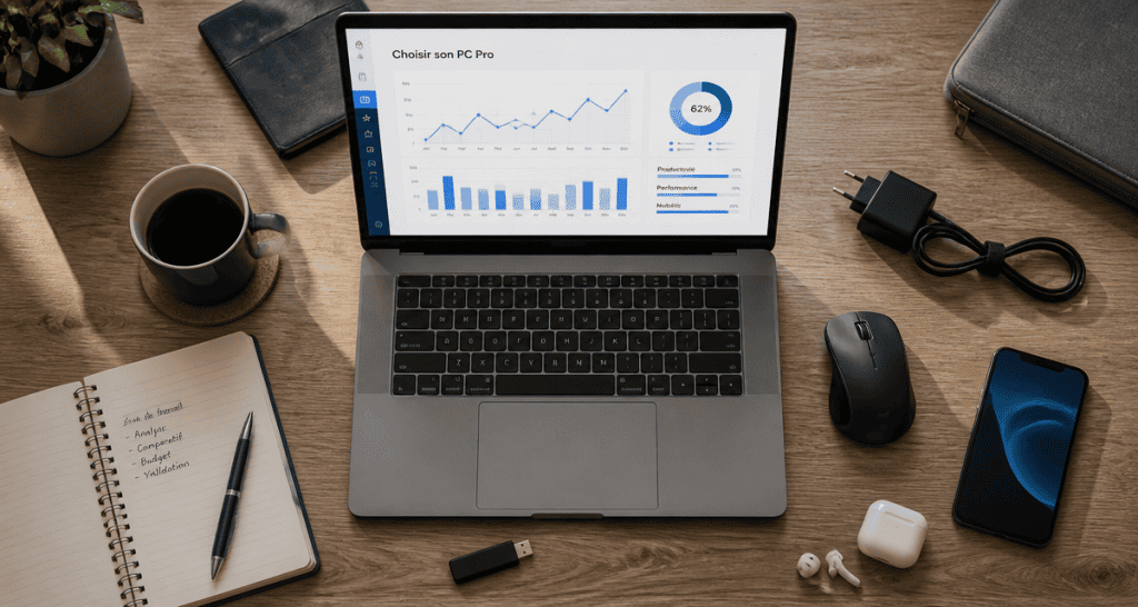 ordinateur portable pour travailler sur bureau