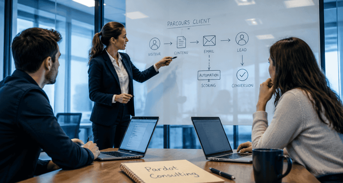 Consultants en réunion Pardot Consulting