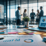 Équipe en réunion sur la performance organisationnelle