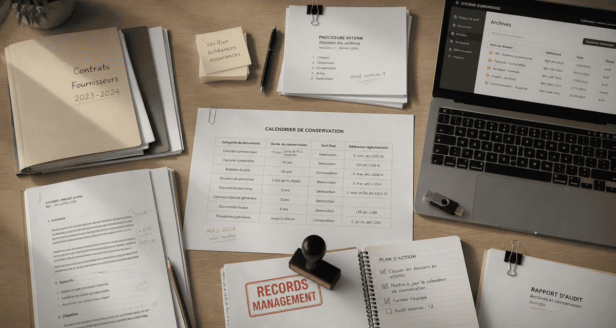 records management bureau dossiers et calendrier