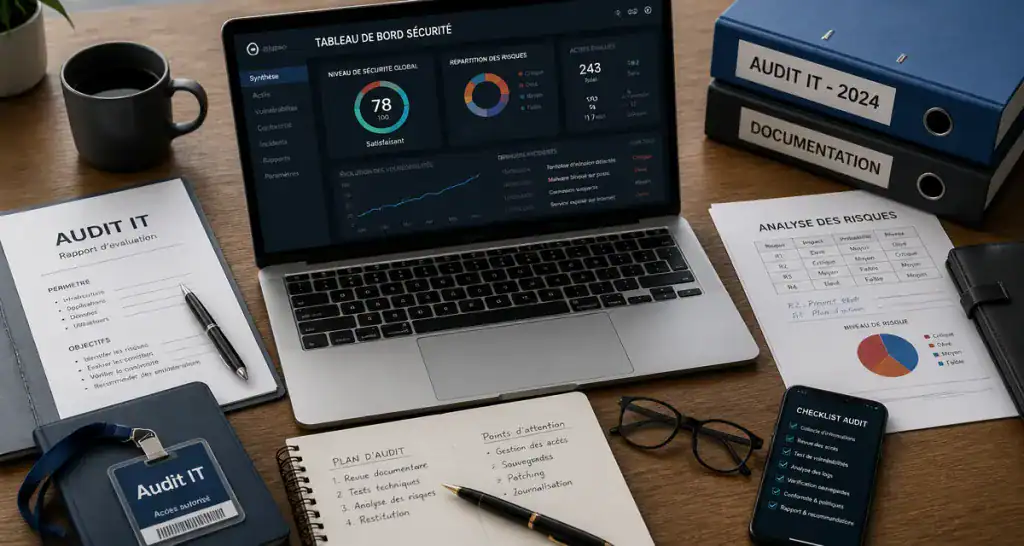 audit it bureau moderne avec tableau de bord