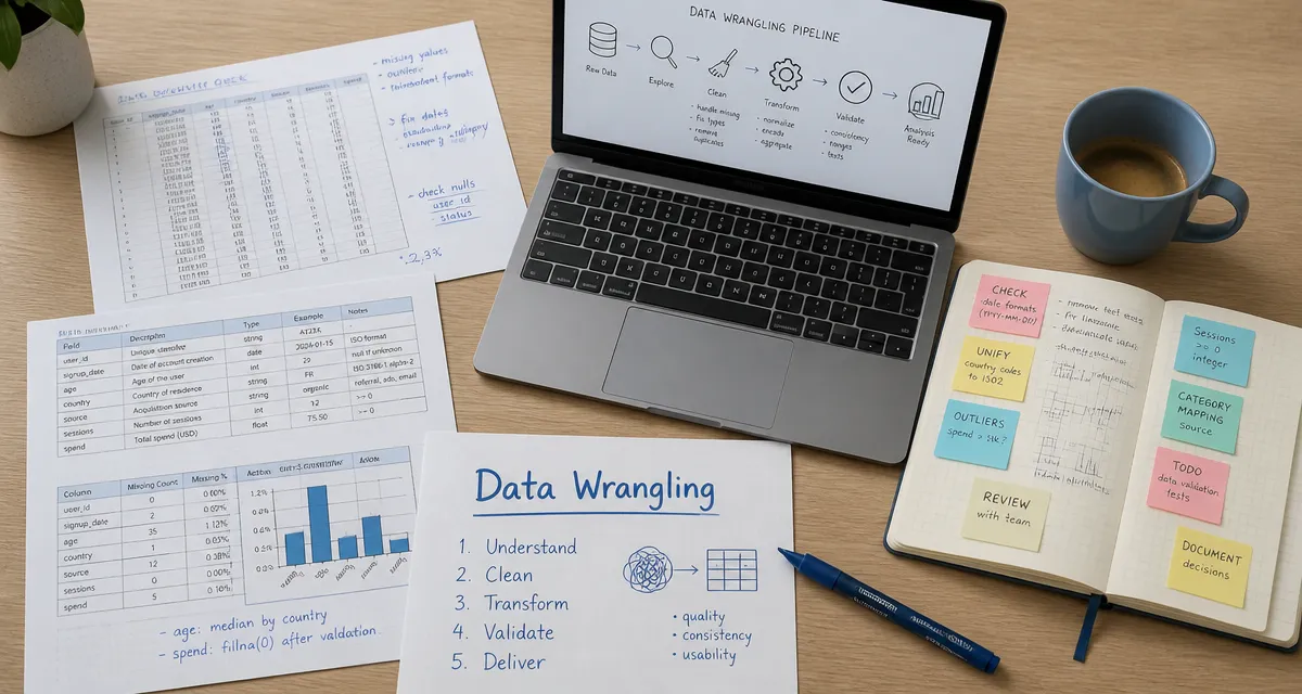 Data wrangling sur bureau d’analyste avec graphiques