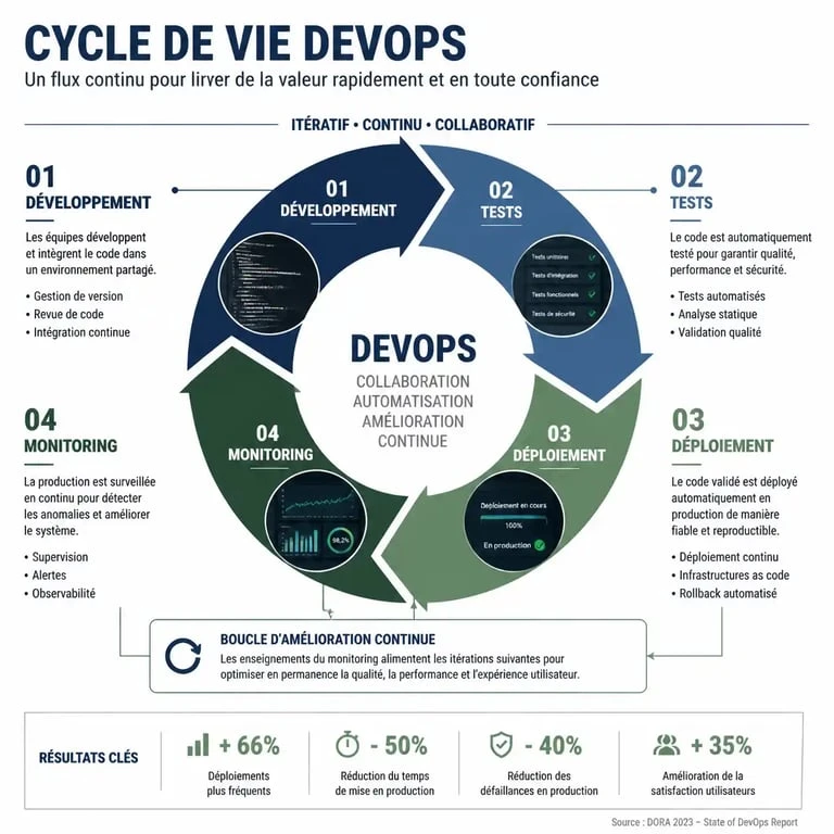 Schéma du cycle de vie DevOps pour devenir expert DevOps