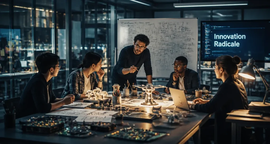 Équipe en brainstorming sur l'innovation radicale