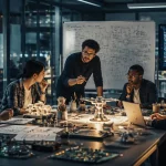 Équipe en brainstorming sur l'innovation radicale