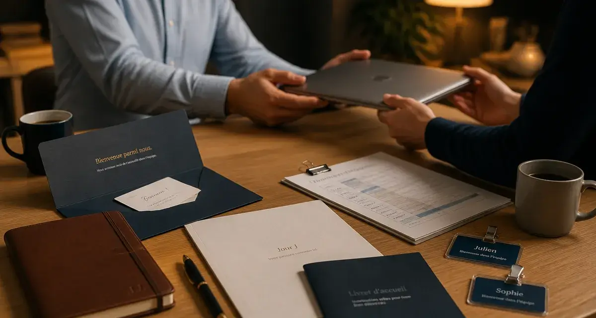 Intégration entreprise : documents d’onboarding et bienvenue, jour J
