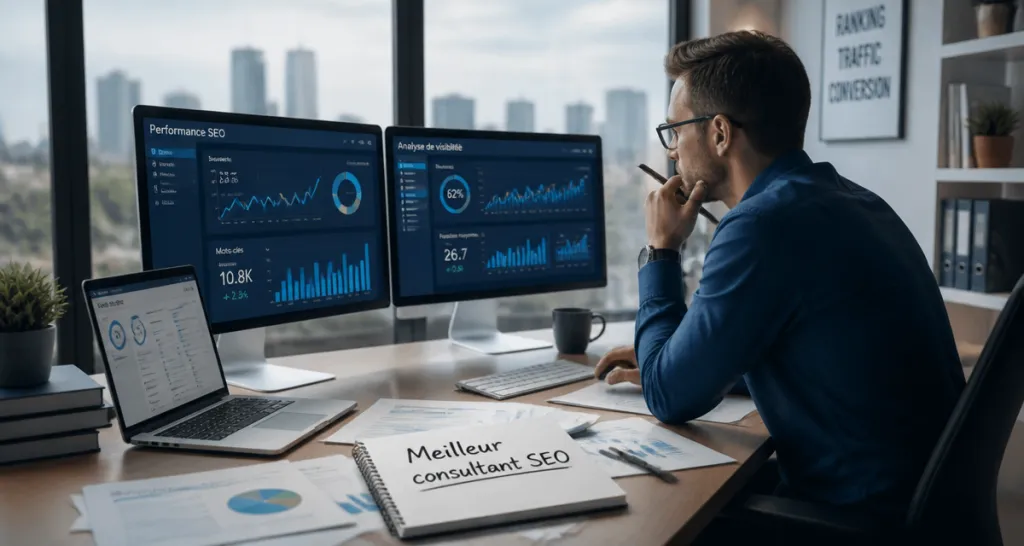 meilleur consultant seo analysant des données