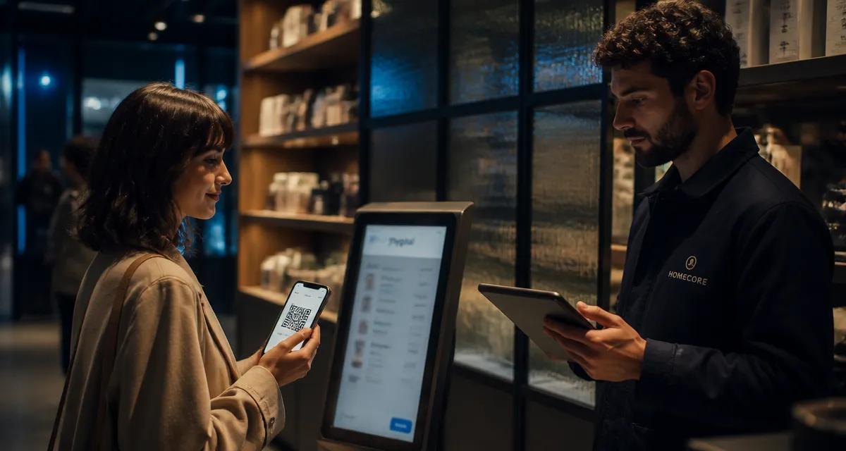 Phygitale définition : achat phygital en magasin avec QR code