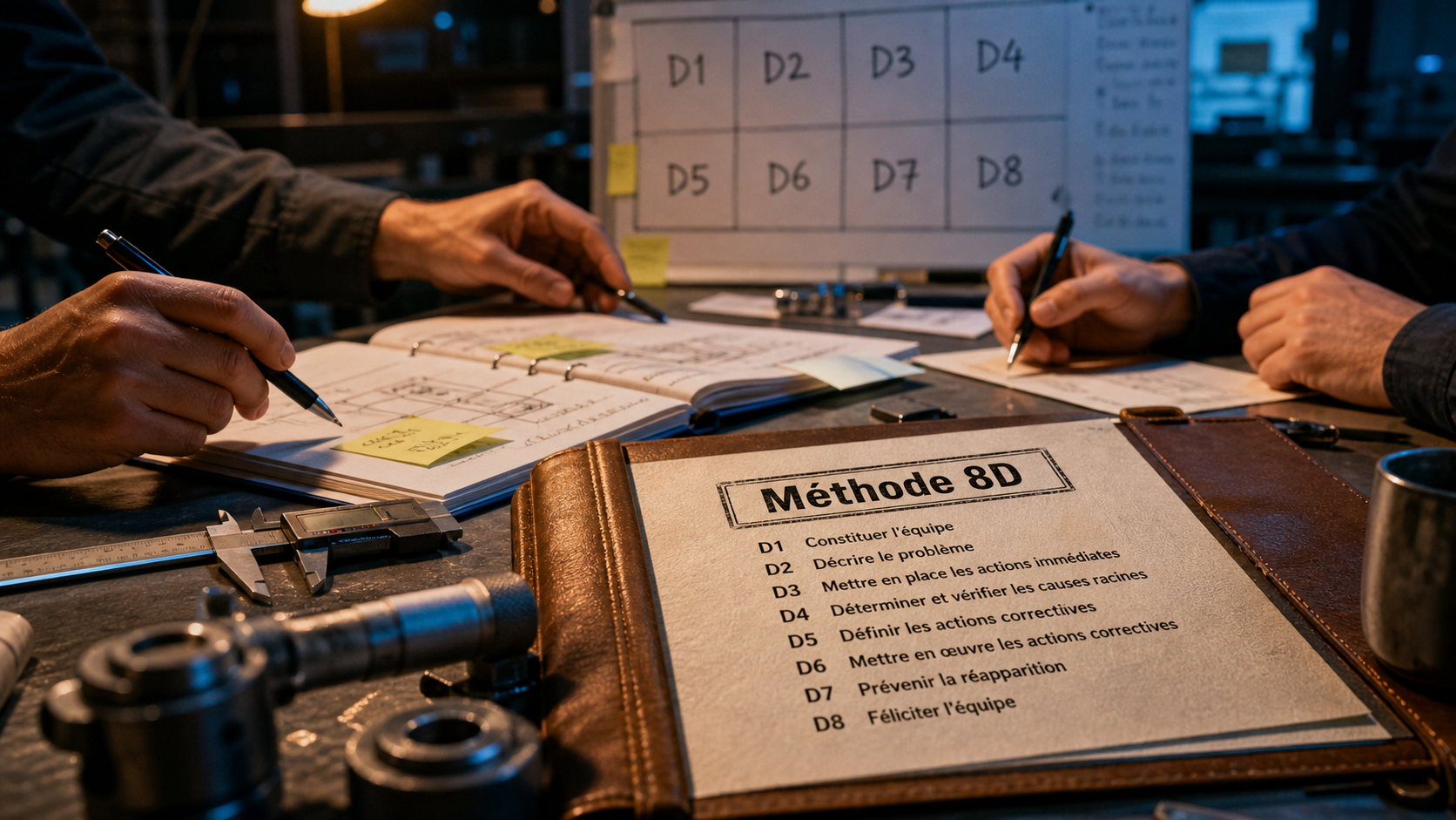 Analyse 8D : méthode 8 étapes qualité, dossier qualité D1 à D8