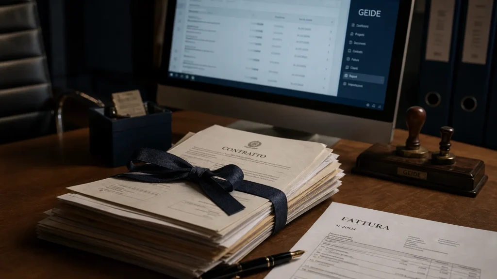 GEIDE définition : contrats et factures numérisés au bureau