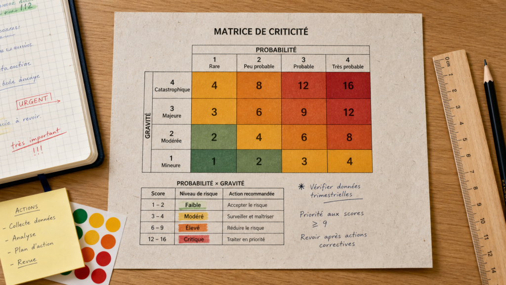 Matrice de criticité probabilité × gravité : erreurs qui faussent les priorités