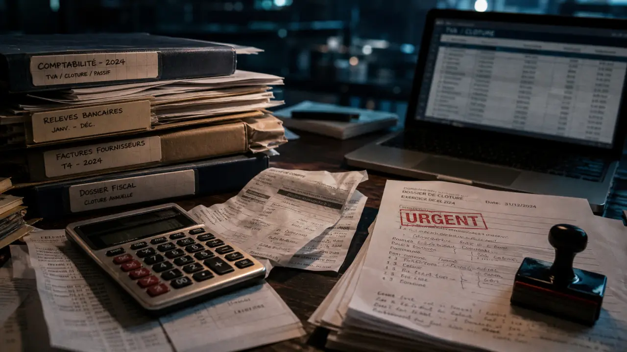 Recherche comptable urgent sur bureau : dossiers TVA et clôture