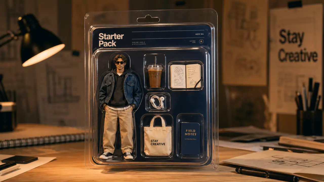 Starter pack texte starter pack chat gpt : figurine et accessoires sous blister