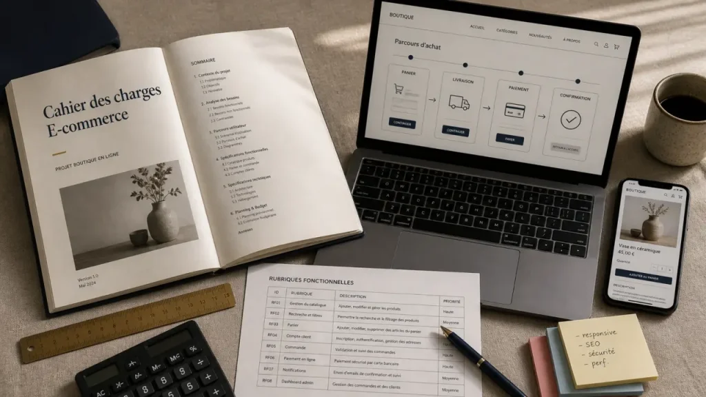 Cahier des charges pour site e-commerce : 7 rubriques à verrouiller avant le devis