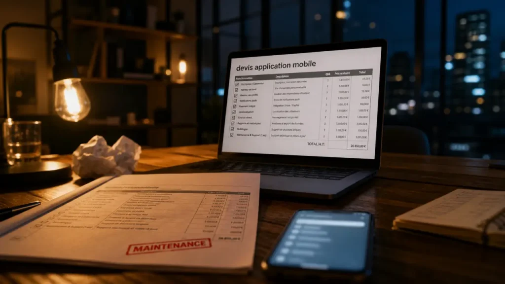Devis application mobile : ce qui fait vraiment varier la facture