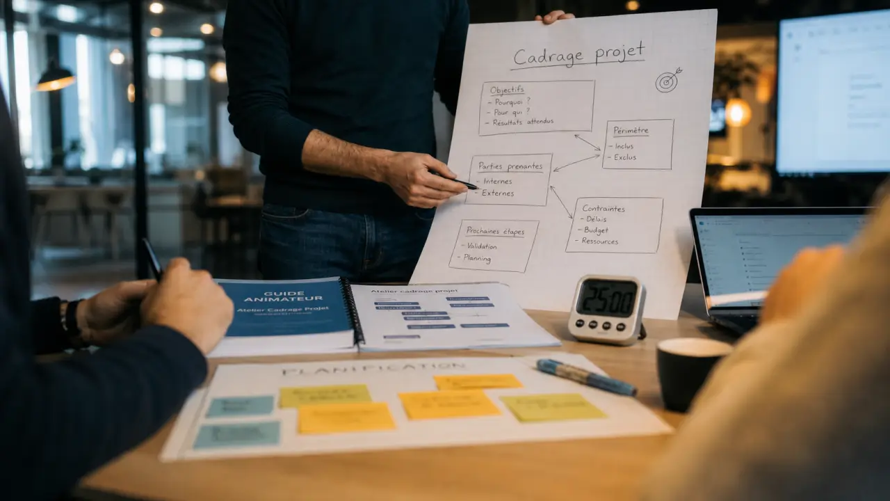 Formateur gestion de projet, supports prêts à l’emploi en atelier, mains et posture