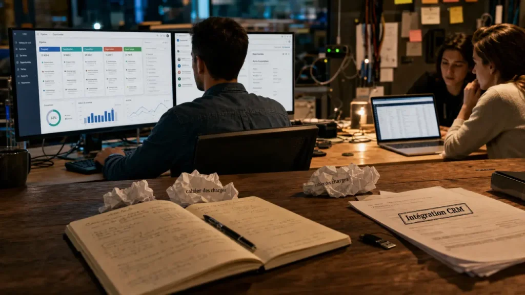 Intégrateur CRM en bureau, maquette CRM et intégration sans CRM installé