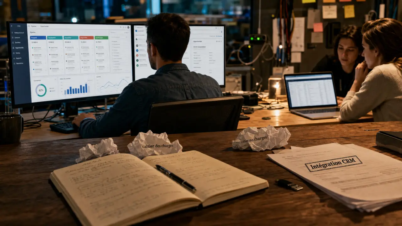 Intégrateur CRM en bureau, maquette CRM et intégration sans CRM installé